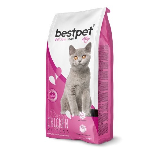 Bestpet Yavru Kediler İçin, Tavuk Etli Ve Pirinçli Kuru Mama 15 kg