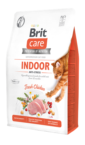Brit Care Ev İçinde Yaşayan Stresli Kediler İçin, Tahılsız, Hipoalerjenik, Taze Tavuk Etli Kuru Mama 2 kg