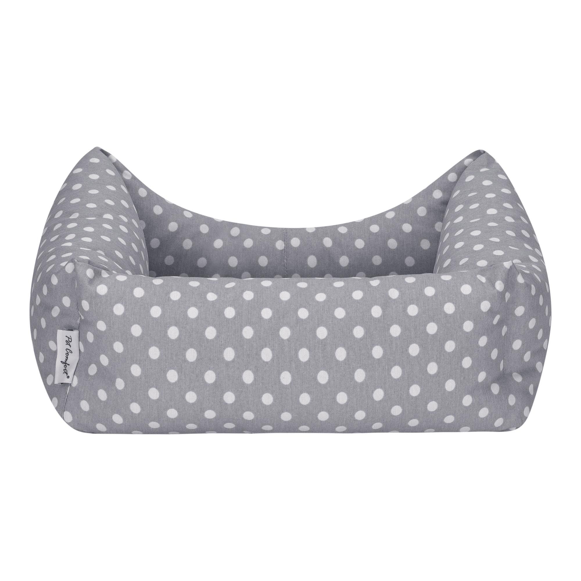 Pet Comfort Uniform Gri Puantiyeli Kedi ve Köpek Yatağı S 50x40cm