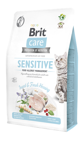 Brit Care Alerjileri Olan Yetişkin Kediler İçin, Tahılsız, Hipoalerjenik, Larva Ve Taze Ringa Balıklı Kuru Mama 2 kg