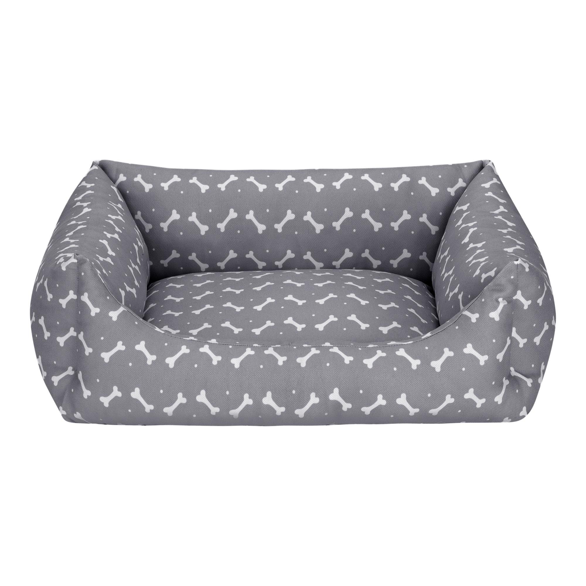 Pet Comfort Uniform Bone Gri-Beyaz Kedi ve Köpek Yatağı M 60x50cm
