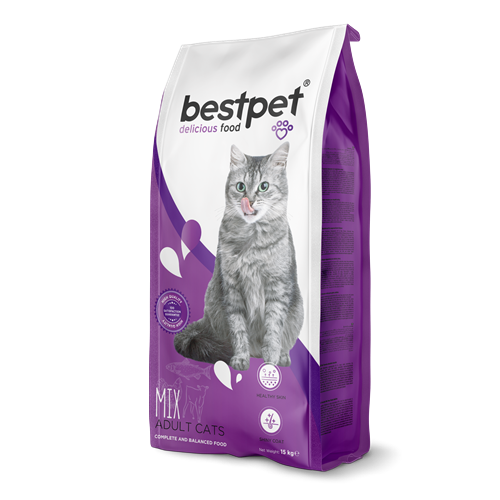 Bestpet Yetişkin Kediler İçin Tavuklu Kuzulu ve Balıklı Mix Kedi Maması 15 Kg
