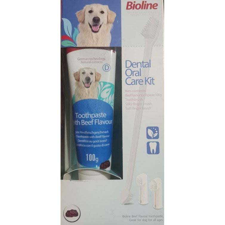 Bioline Köpekler İçin Ağız Temizleme Jeli ve Diş Fırçası Seti