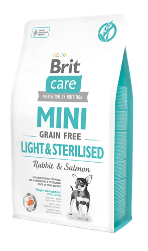 Brit Care Mini Irk Kısırlaştırılmış Köpekler İçin, Tahılsız, Hipoalerjenik Tavşan Etli Ve Somonlu Kuru Mama 2 kg
