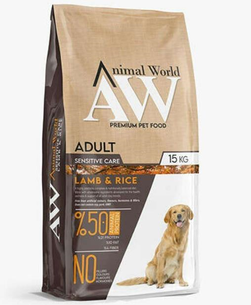 Animal World Adult Kuzu Eli Pirinçli Yetişkin Köpek Maması 15 kg