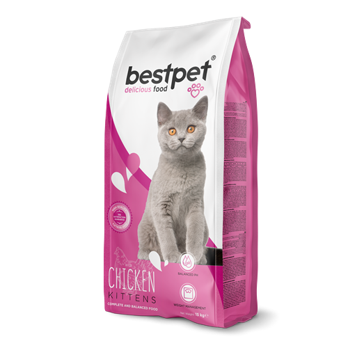 Bestpet Yavru Kediler İçin, Tavuk Etli Ve Pirinçli Kuru Mama 15 kg