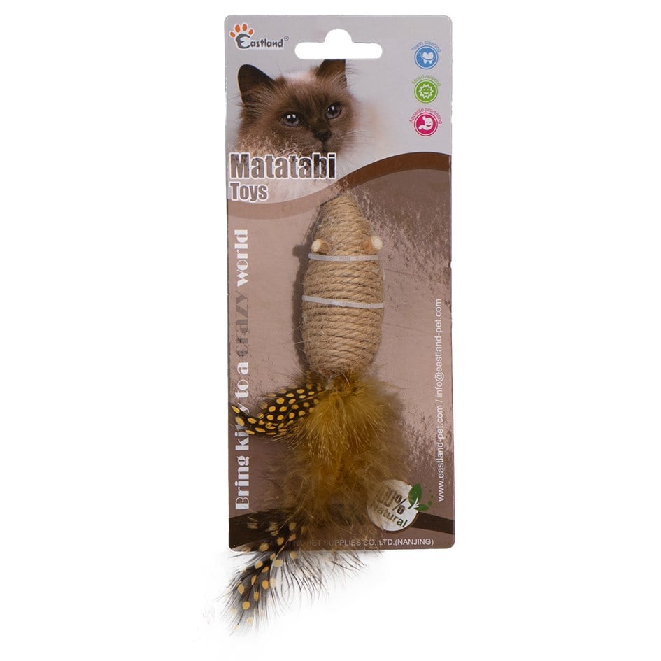 Eastland İpli Tüylü Çıngıraklı Fare Kedi Oyuncağı