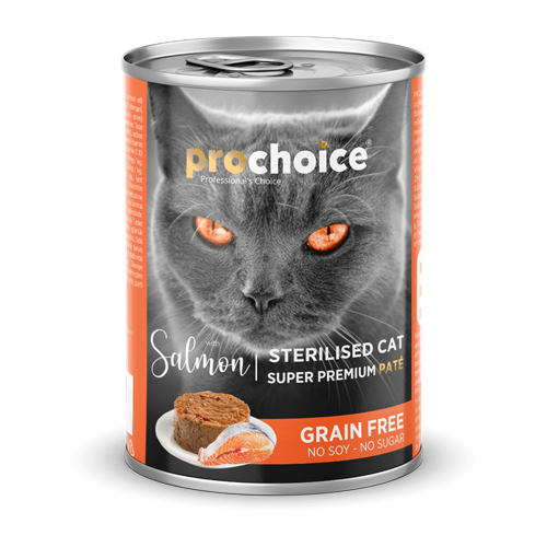 Prochoice Yetişkin Kediler İçin, Tahılsız, Somon Balıklı Ezme Konserve 12x400 gr