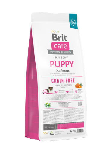 Brit Care Deri Ve Tüy Hassasiyeti Olan Yavru Köpekler İçin, Tahılsız, Somonlu Kuru Mama 12 kg