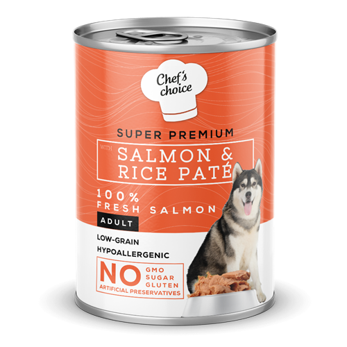 Chefs Choice Yetişkin Köpekler İçin, Hipoalerjenik, Somon Balıklı Ve Pirinçli Ezme 12x400 gr