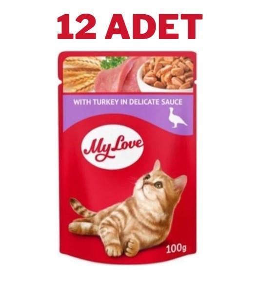 My Love Sos İçinde Hindi Etli Pouch Kedi Maması 12x100 Gr