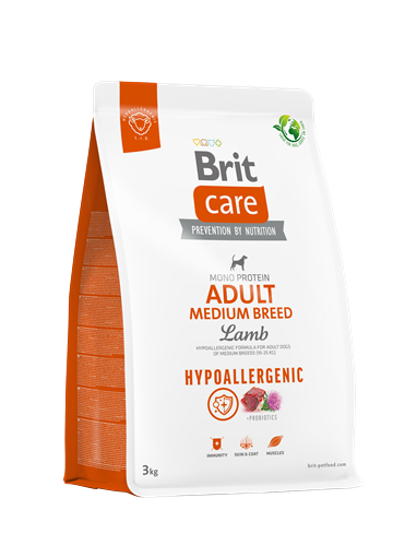 Brit Care Orta Irk Yetişkin Köpekler İçin, Tek Proteinli, Hipoalerjenik, Kuzu Etli Kuru Mama 3 kg