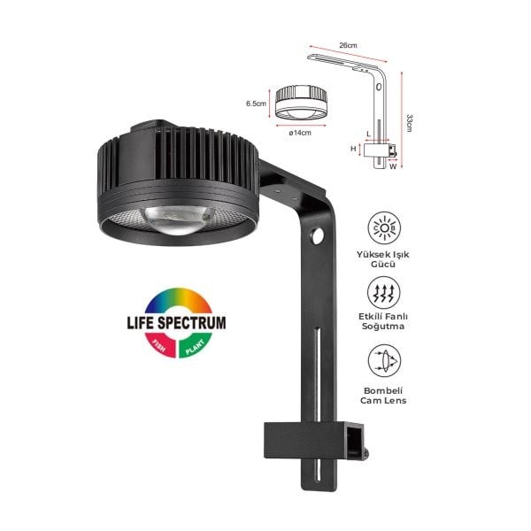Coco 50W Askı Tip Akvaryum Led Aydınlatma 135x55 Mm