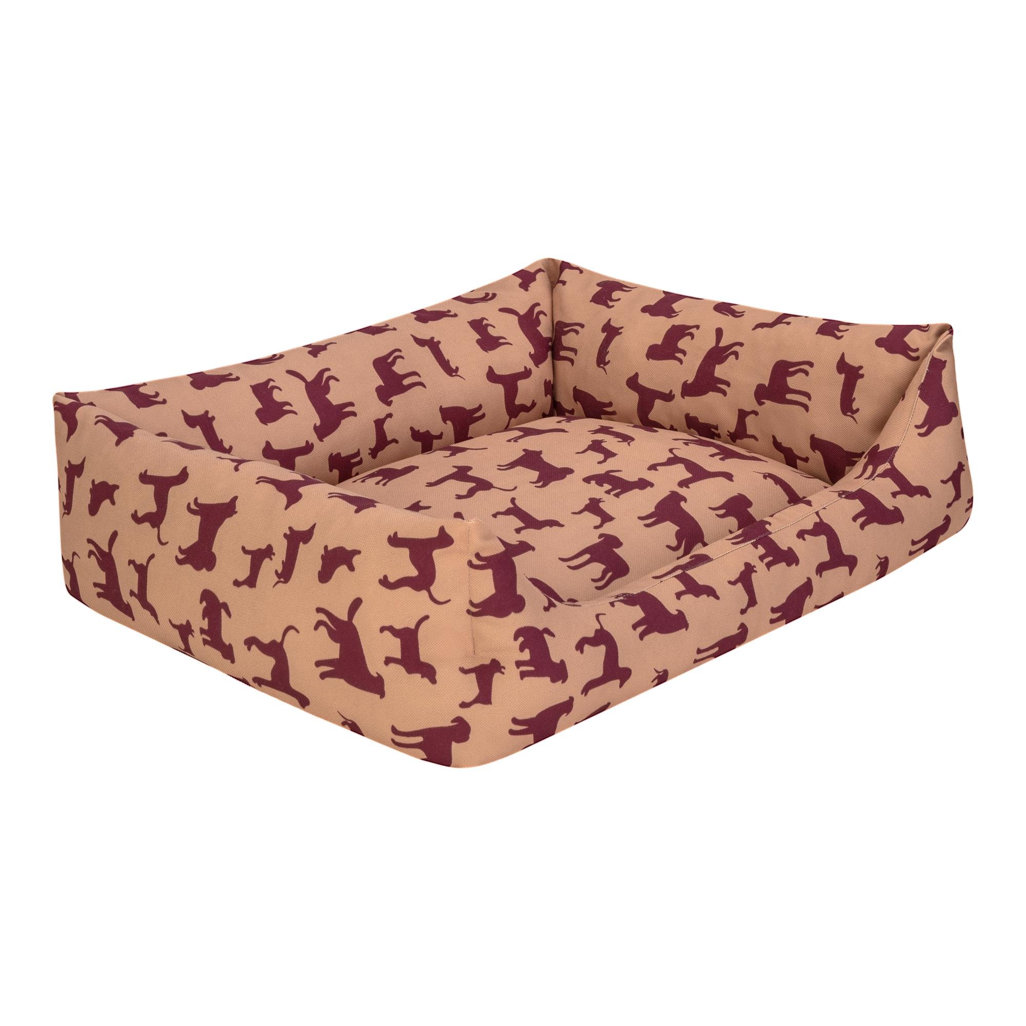 Pet Comfort Uniform Bej-Bordo Köpek Yatağı L 70x60cm