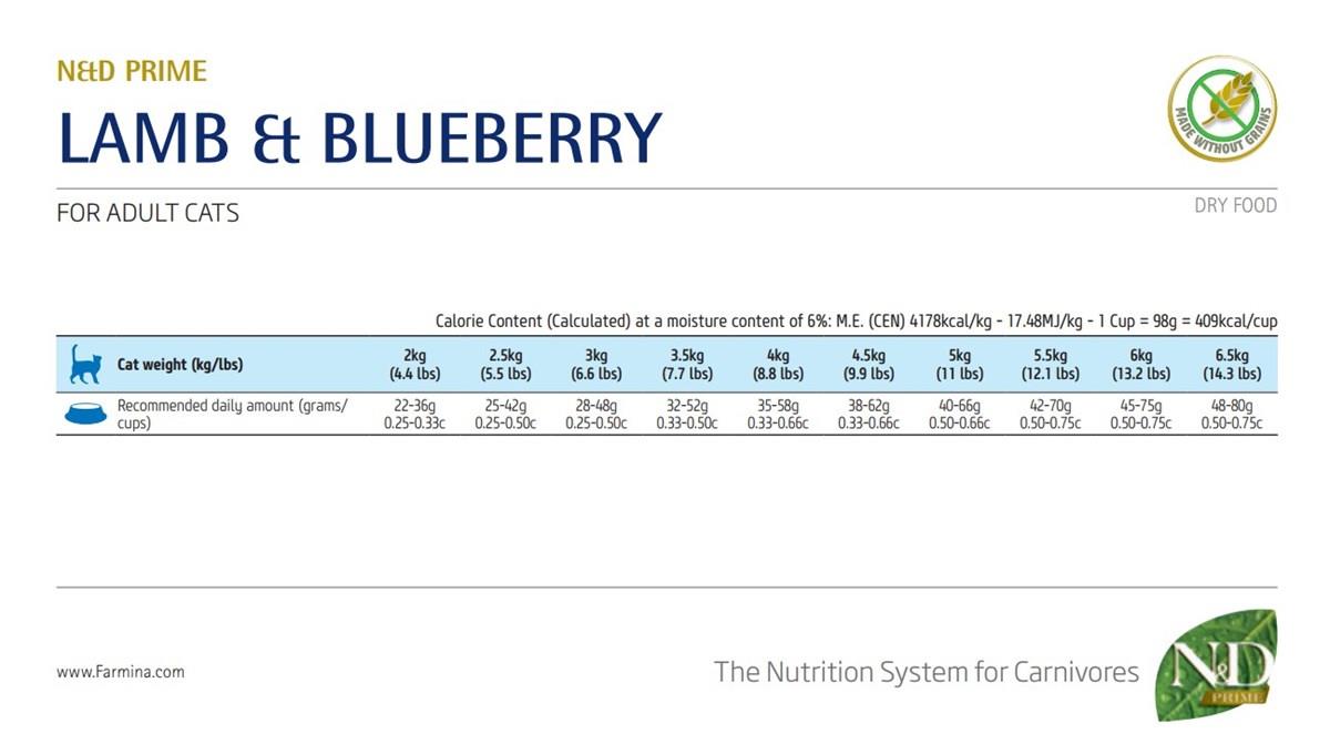 N&D Kuzu Ve Yaban Mersinli Yetişkin Kedi Maması 1,5 Kg