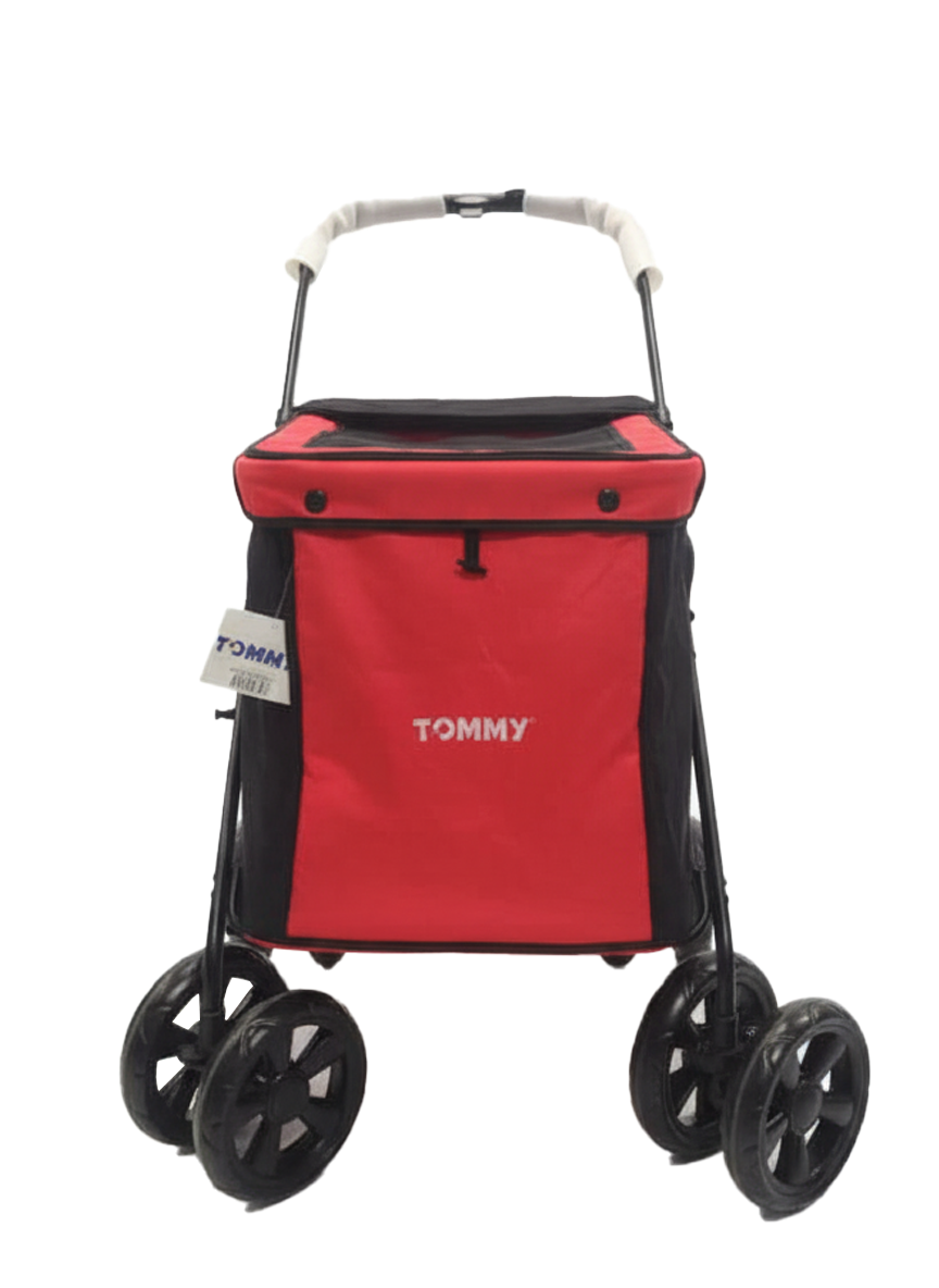 Tommy Evcil Hayvan Arabası Gri Kırmızı 102*62*105c Max 40kg