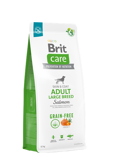 Brit Care Deri Ve Tüy Hassasiyeti Olan, Büyük Irk Yetişkin Köpekler İçin, Tahılsız, Somonlu Kuru Mama 12 kg