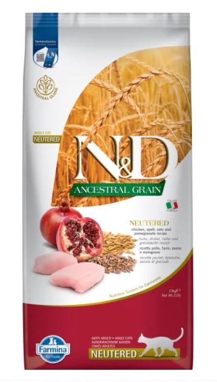 N&D Low Tavuk&Nar Kısırlaştırılmış Yetişkin Kedi Maması 10 Kg