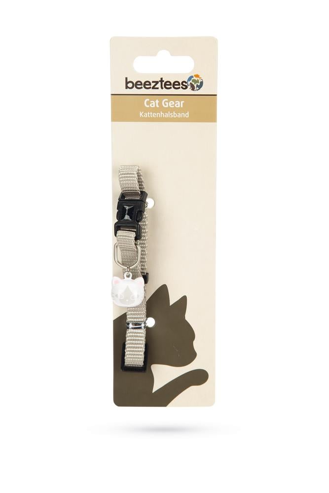 Beeztees Kedi Boyun Tasması, Zilli, Açık Gri, 20-30cm