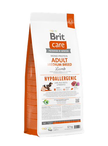 Brit Care Orta Irk Yetişkin Köpekler İçin, Tek Proteinli, Hipoalerjenik, Kuzu Etli Kuru Mama 12 kg