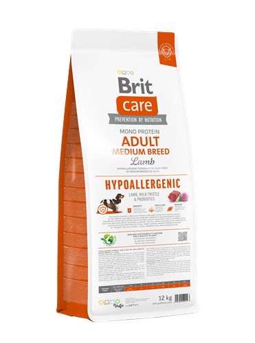 Brit Care Orta Irk Yetişkin Köpekler İçin, Tek Proteinli, Hipoalerjenik, Kuzu Etli Kuru Mama 12 kg