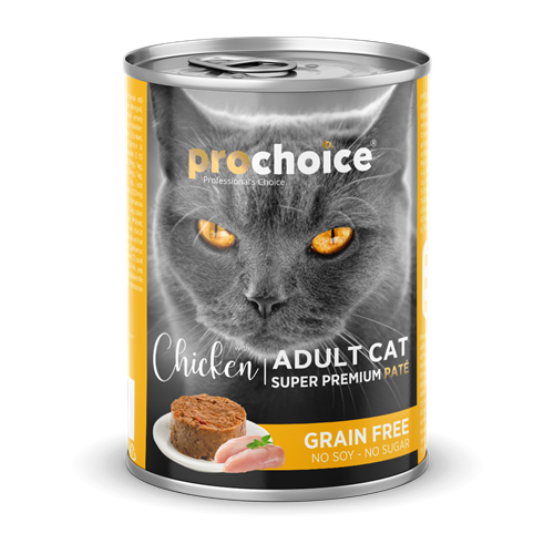Prochoice Yetişkin Kediler İçin, Tahılsız, Tavuk Etli Ezme  Konserve 12x400 gr
