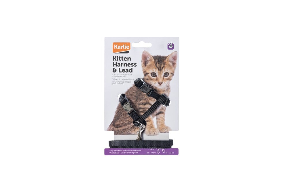 Karlıe Kedi Göğüs Tasması Siyah 120