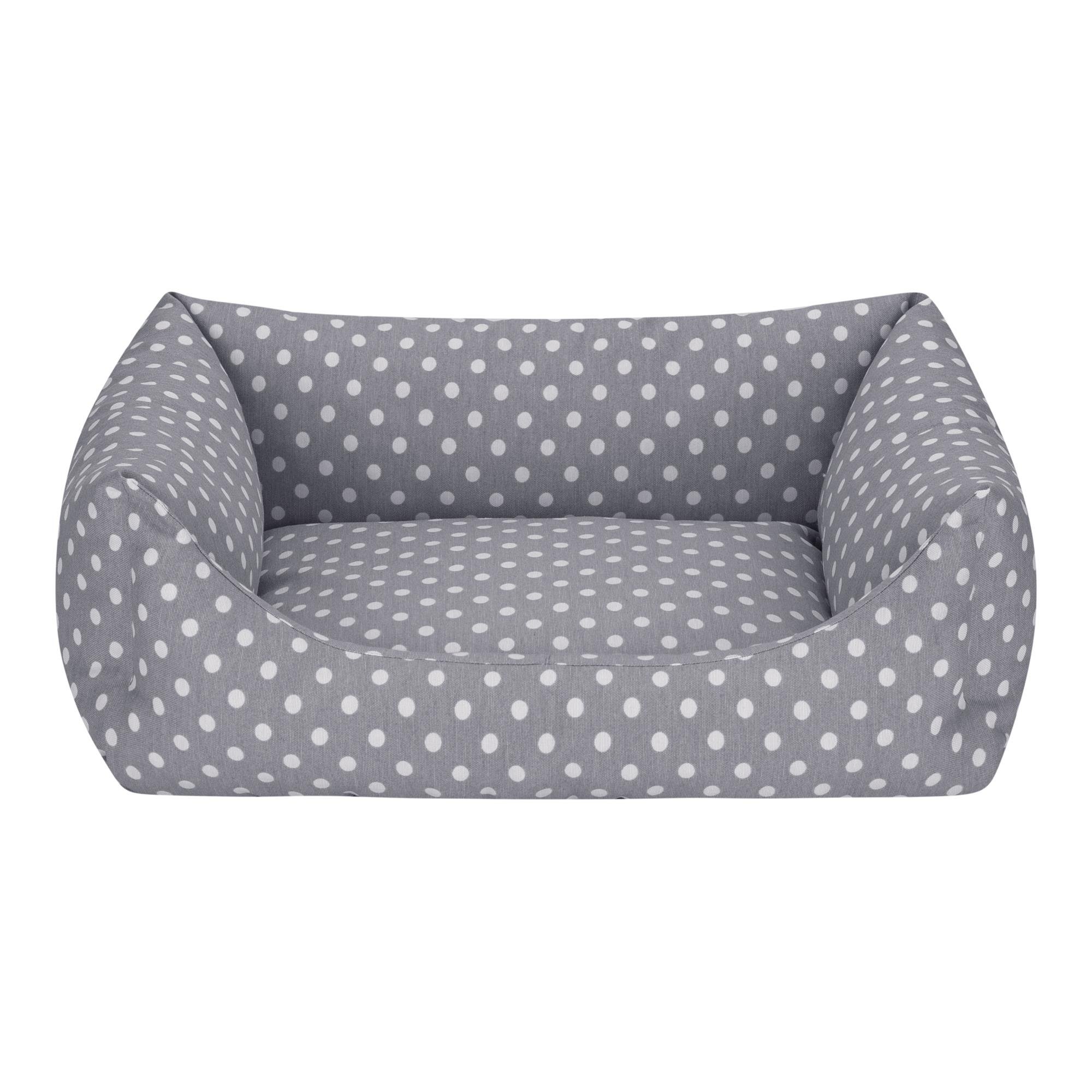 Pet Comfort Uniform Gri Puantiyeli Kedi ve Köpek Yatağı M 60x50cm