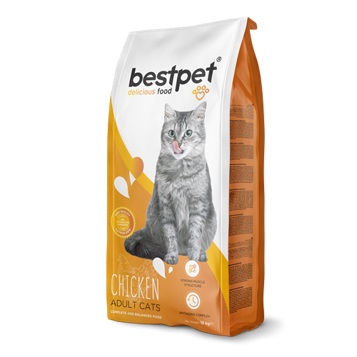 Bestpet Yetişkin Kediler İçin Tavuk Etli Kuru Mama 15 kg