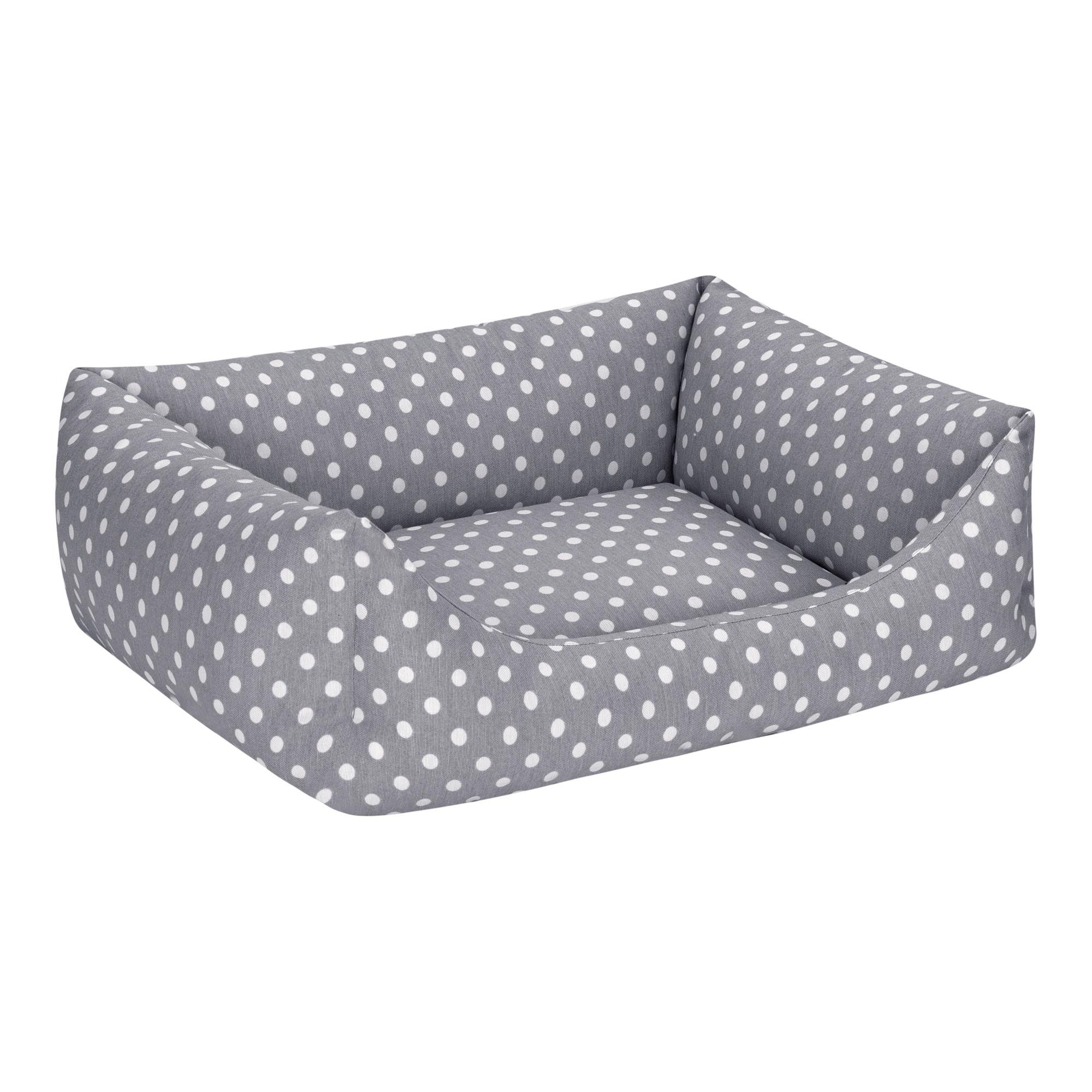 Pet Comfort Uniform Gri Puantiyeli Kedi ve Köpek Yatağı M 60x50cm