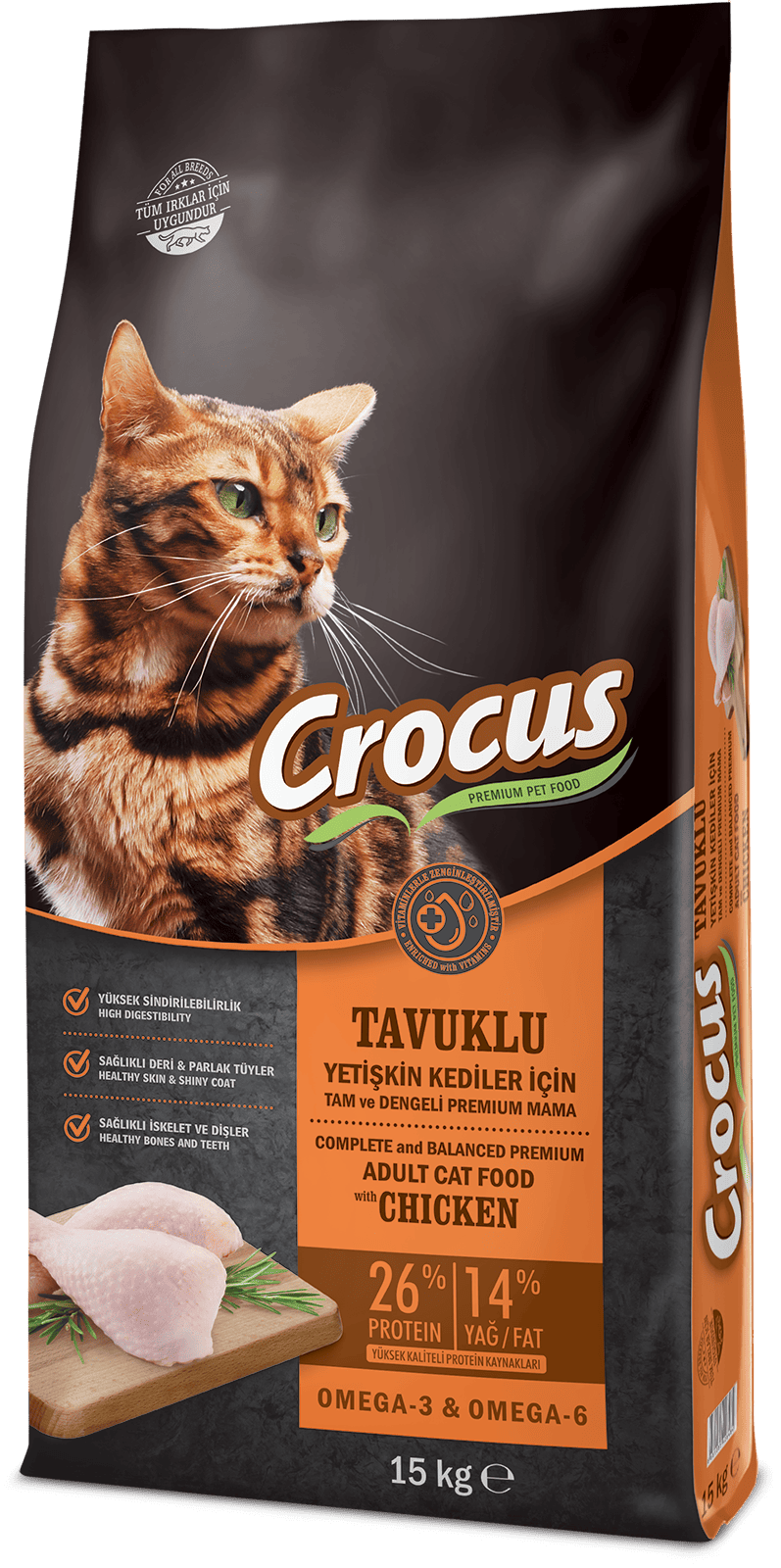 Crocus Tavuk Etli Yetişkin Kedi Maması 15 Kg