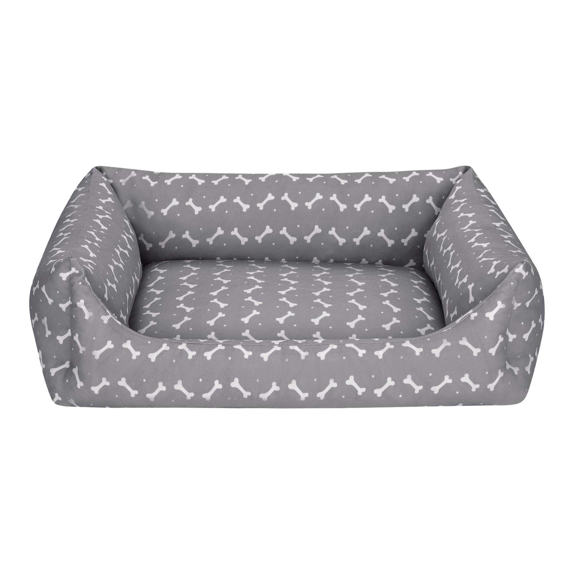 Pet Comfort Uniform Bone Gri-Beyaz Köpek Yatağı L 70x60cm