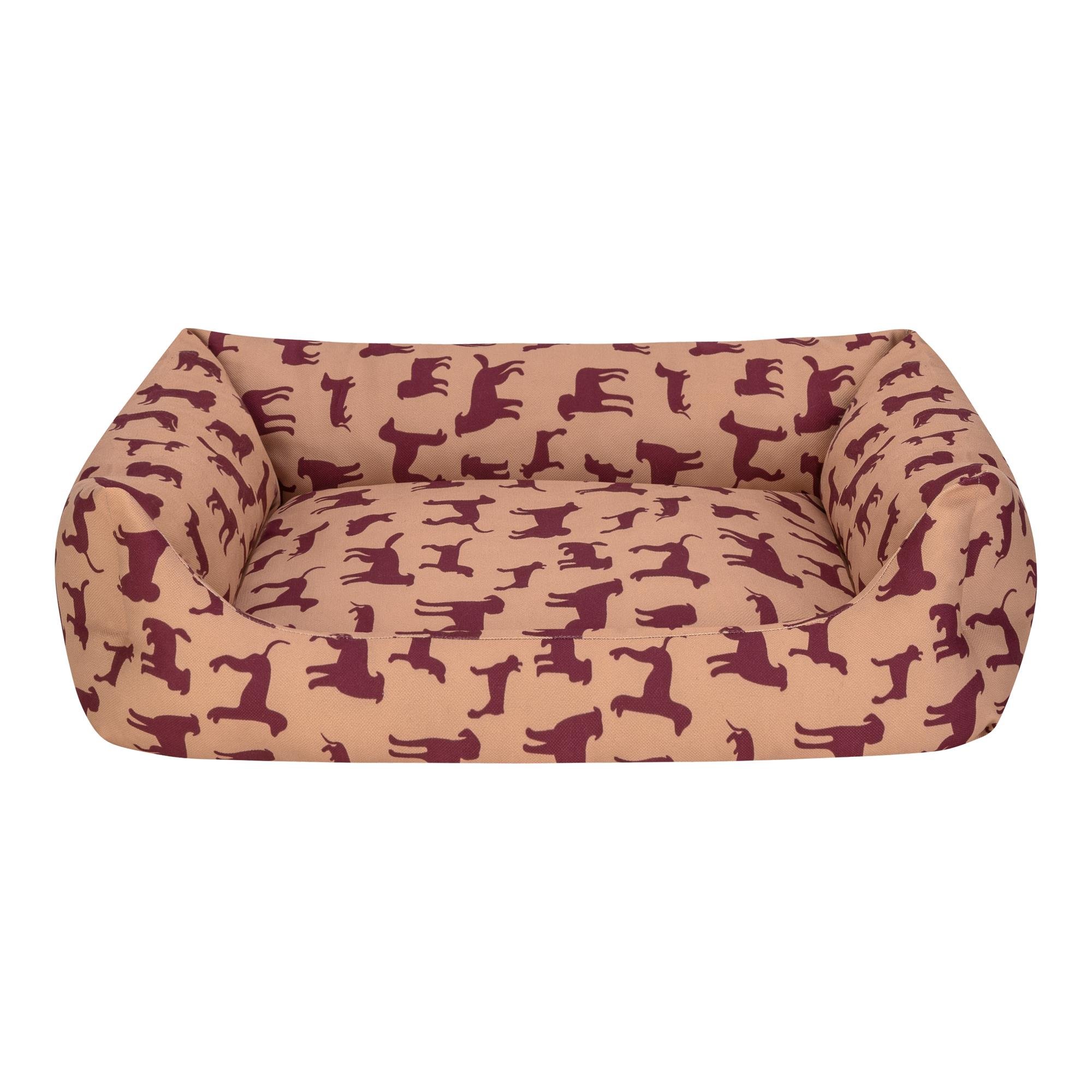 Pet Comfort Uniform Bej-Bordo Köpek Yatağı L 70x60cm