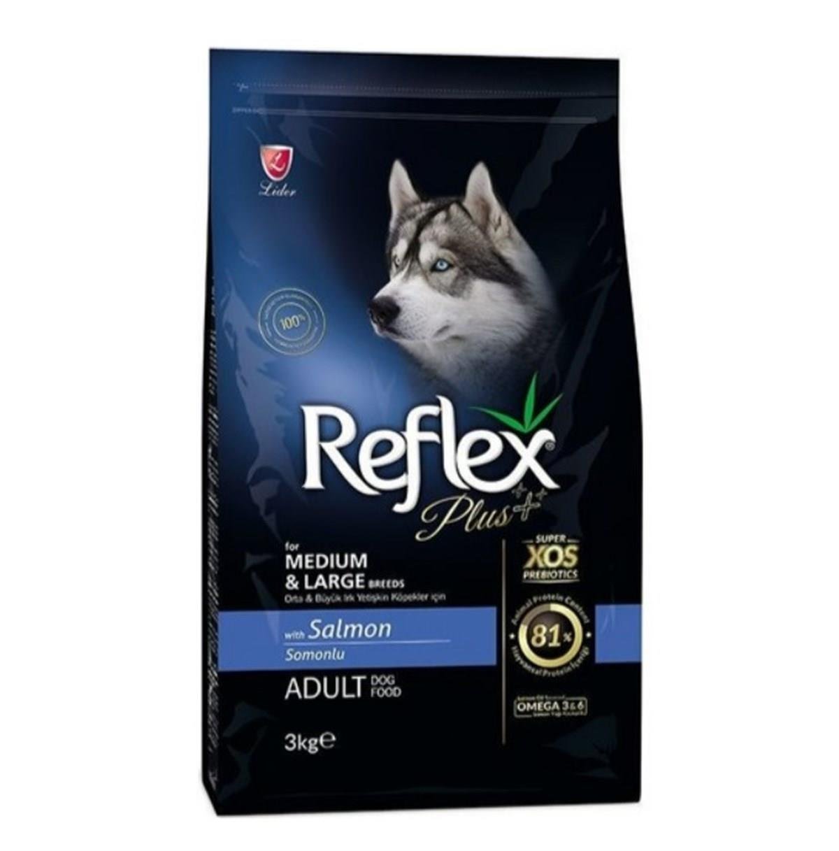 Reflex Plus Orta Büyük Irk Somon Yetişkin Köpek Maması 3 Kg
