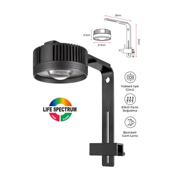 Coco 100W Askı Tip Led Akvaryum Aydınlatma 135x55 Mm