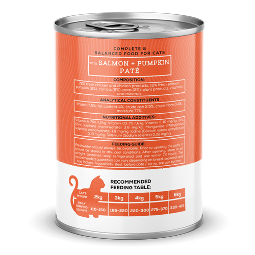 Chefs Choice Yetişkin Kediler İçin, Tahılsız, Hipoalerjenik, Somon Balıklı Ve Balkabaklı Ezme 12x400 gr