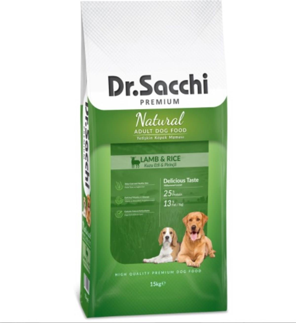 Dr.Sacchi Premium Natural Lamb&Rice Yetişkin Köpek Maması 15 Kg