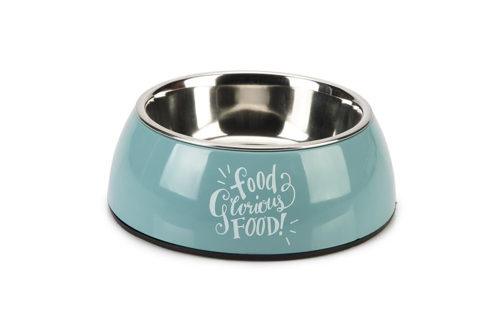 Beeztees Köpek Mama Su Kabı, Paslanmaz Çelik, Turkuaz, 18cm, 350ml