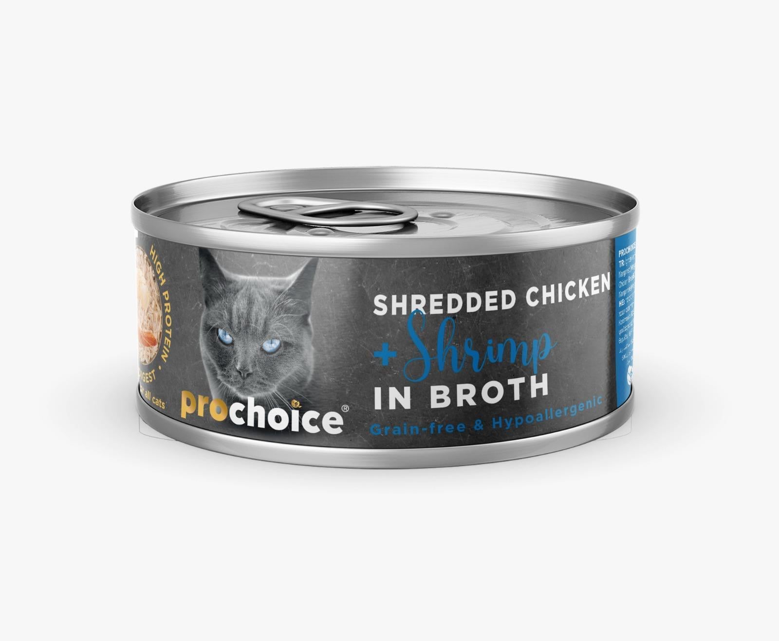 ProChoice Deluxe Shredded Chicken&Shrimp Kedi Konservesi 70 gr