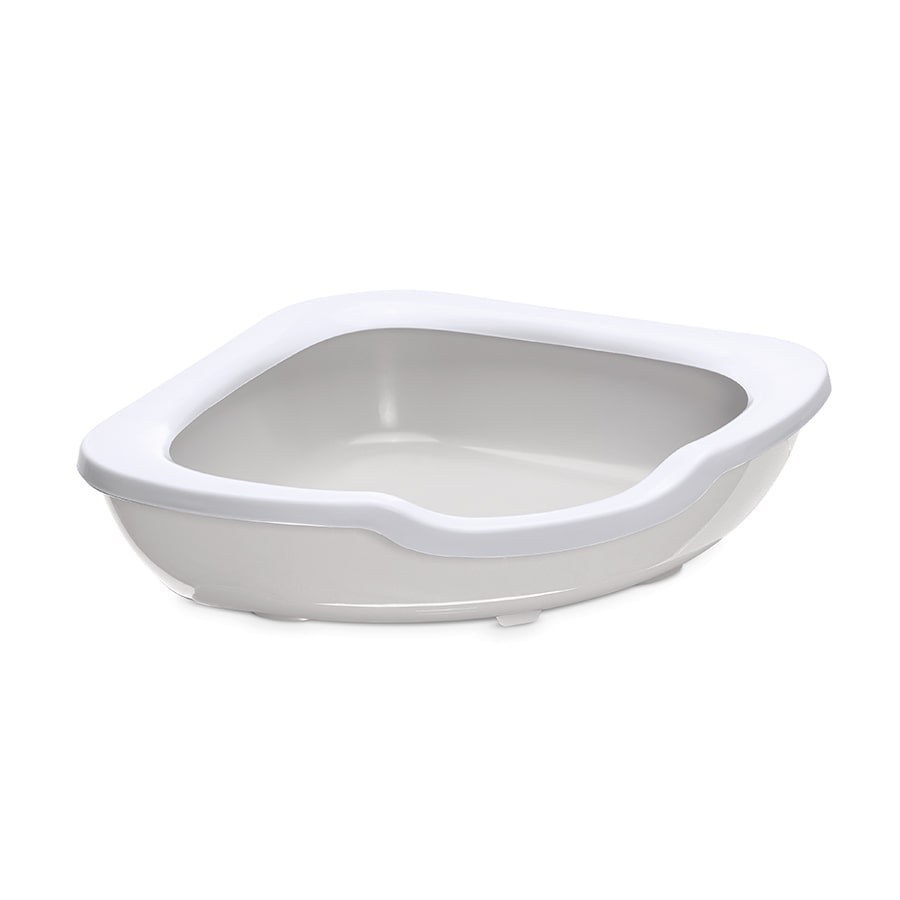 Imac Fred Açık Köşe Kedi Tuvaleti Bej/beyaz 51x51x15,5cm