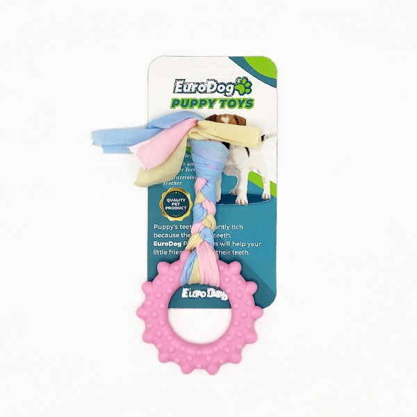 EuroDog Puppy Toys Pembe Çark Diş Kaşıma Oyuncağı