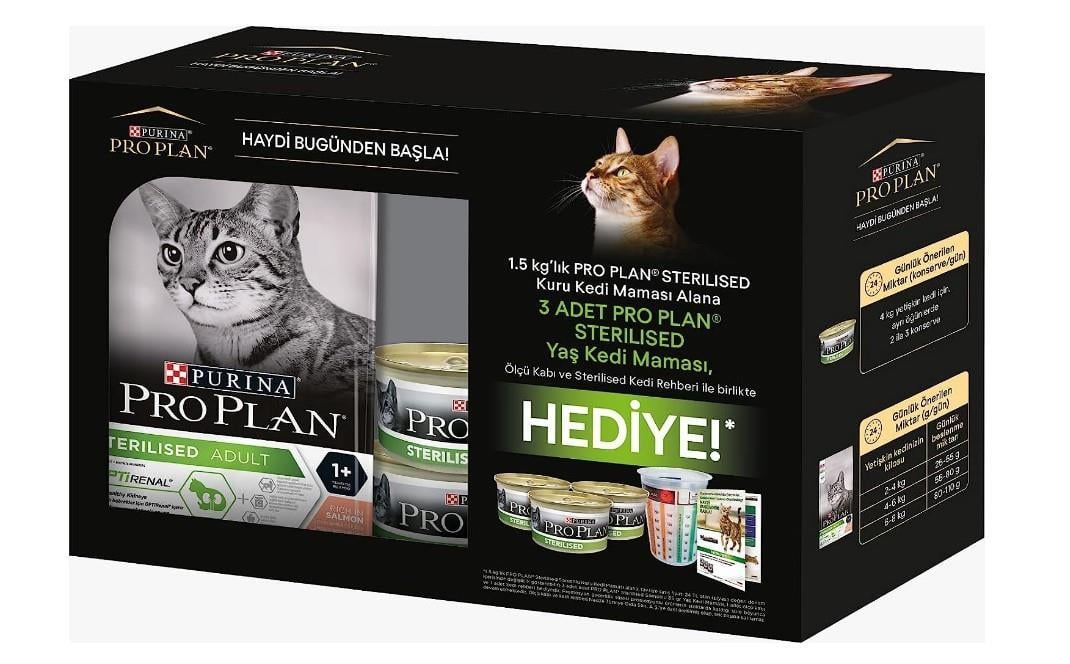 Pro Plan Sterilised Somon Yetişkin Kedi Maması 1,5 Kg + Hediye Paketli