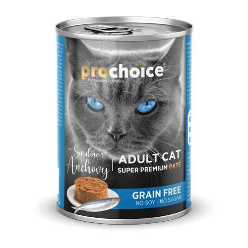 Prochoice Yetişkin Kediler İçin, Tahılsız, Sardalya Ve Hamsi Balıklı Ezme Konserve 12x400 gr