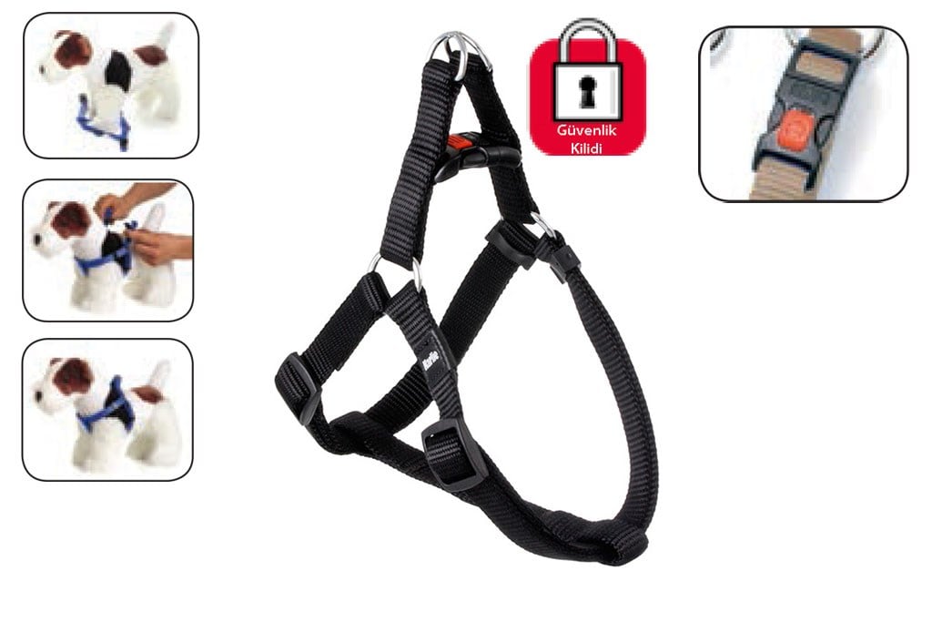 Karlıe Kilitli Göğüs Tasma Xs 20-35cm Siyah