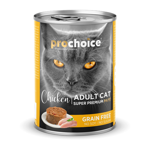 Prochoice Yetişkin Kediler İçin, Tahılsız, Tavuk Etli Ezme  Konserve 12x400 gr