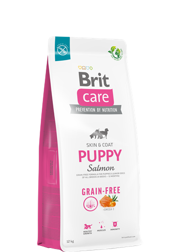 Brit Care Deri Ve Tüy Hassasiyeti Olan Yavru Köpekler İçin, Tahılsız, Somonlu Kuru Mama 12 kg