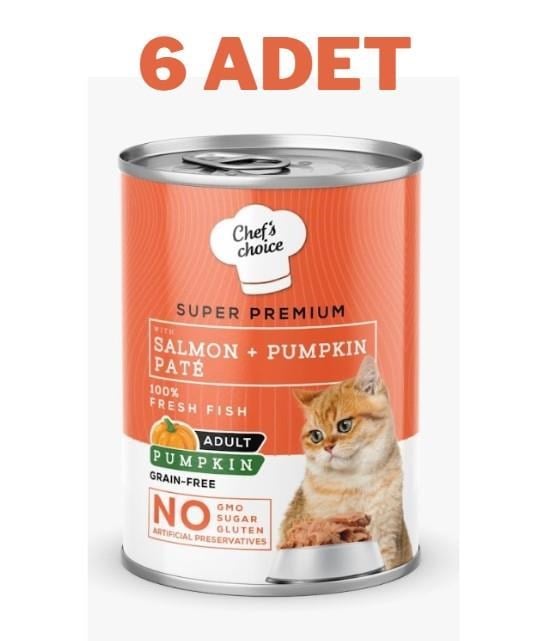 Chefs Choice Salmon Pumpkin Somonlu Balkabaklı Pate Kedi Konservesi 6x400 Gr