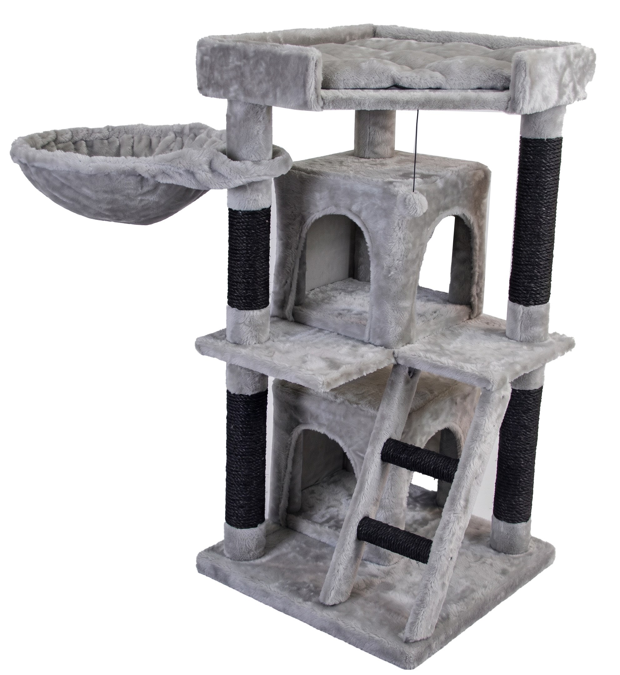 Tommy Çok Katlı Lüks Kedi 50x50x98 Evli Tırmalama Gri