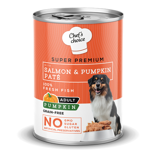 Chefs Choice Yetişkin Köpekler İçin, Tahılsız, Hipoalerjenik, Somon Balıklı Ve Balkabaklı Ezme 12x400 gr