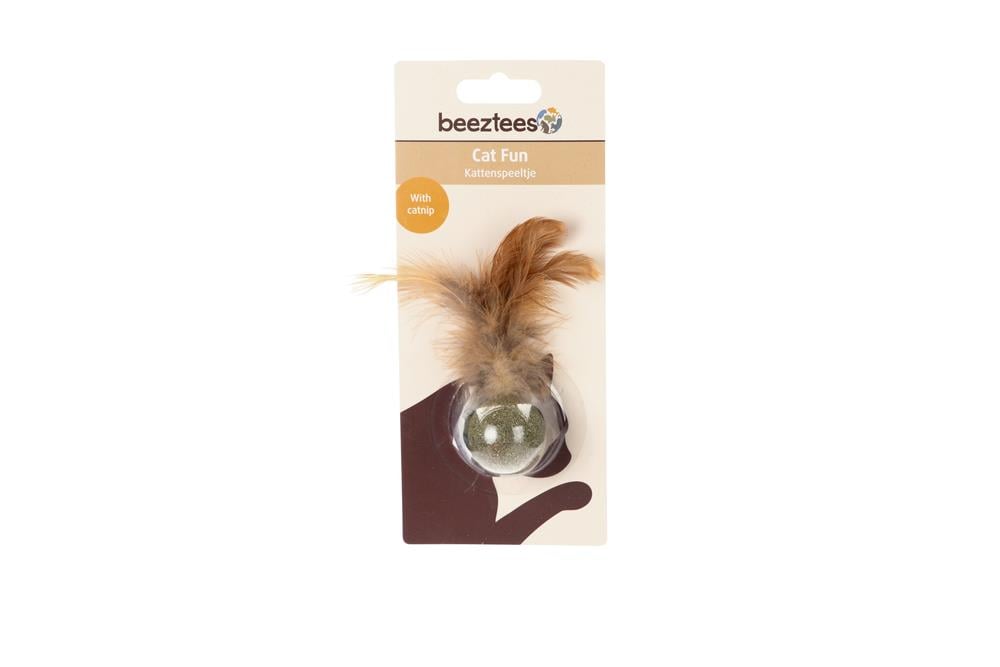 Beeztees Kedi Oyuncağı, Kediotu Topu, Tüylü, 12cm
